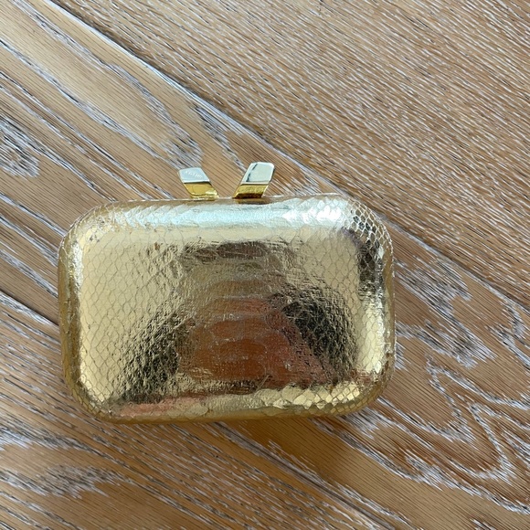 Kotur “Margot” minaudiare Clutch in Gold Snakeskin - Picture 4 of 5